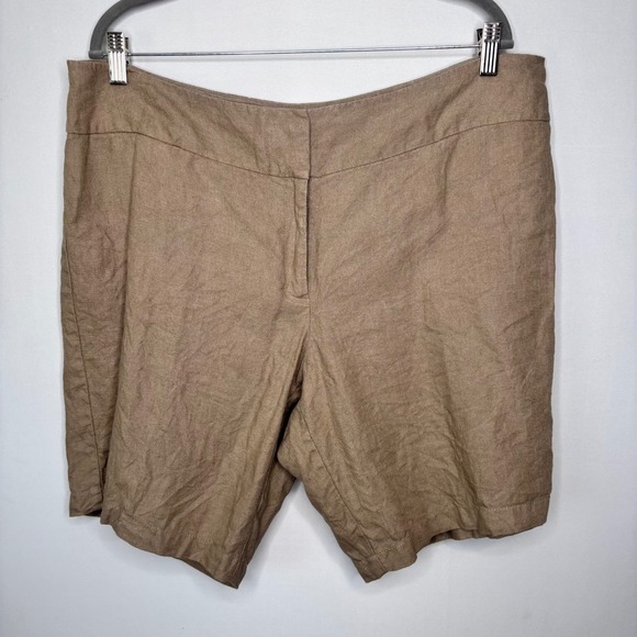 Eileen Fisher Pants - Eileen Fisher Linen Shorts Womens Size 18 Tan Beige Casual Lightweight